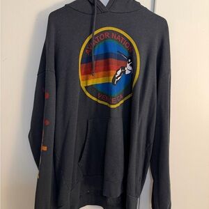 Aviator Nation Black Hoodie with Multicolor Logo